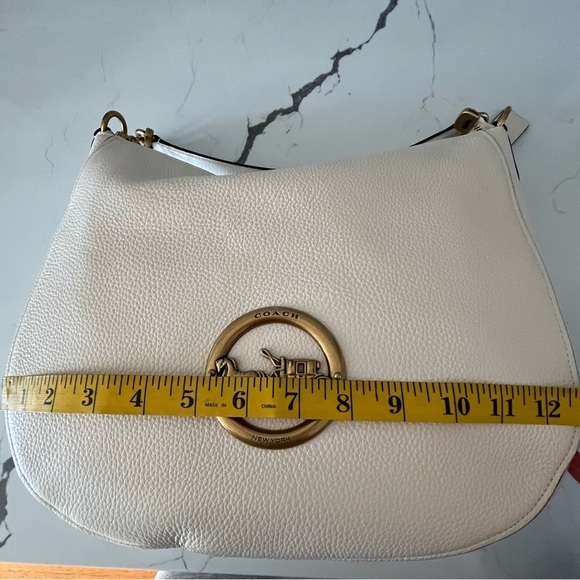Coach Elle Hobo Shoulder Crossbody Handbag Hobo Pebbled Leather Off White - Picture 9 of 16